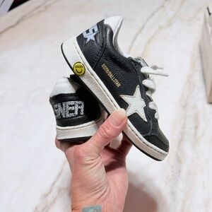 Golden Goose Kids Black and White Ball Star Sneakers